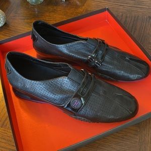 NEW COLE HAAN Sz 8B NikeAir Black Leather Walking Shoe